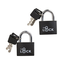 Hængelås m/to nøgler 43 mm sort aluminium - 2-pk. 